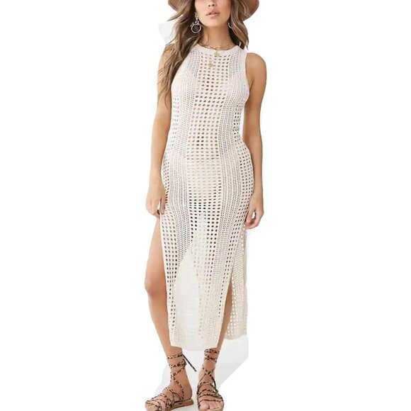 🆕Crochet Cover Ups for Women C-Beige Polyester Bathing Suit Swimwear Beach - Picture 1 of 9